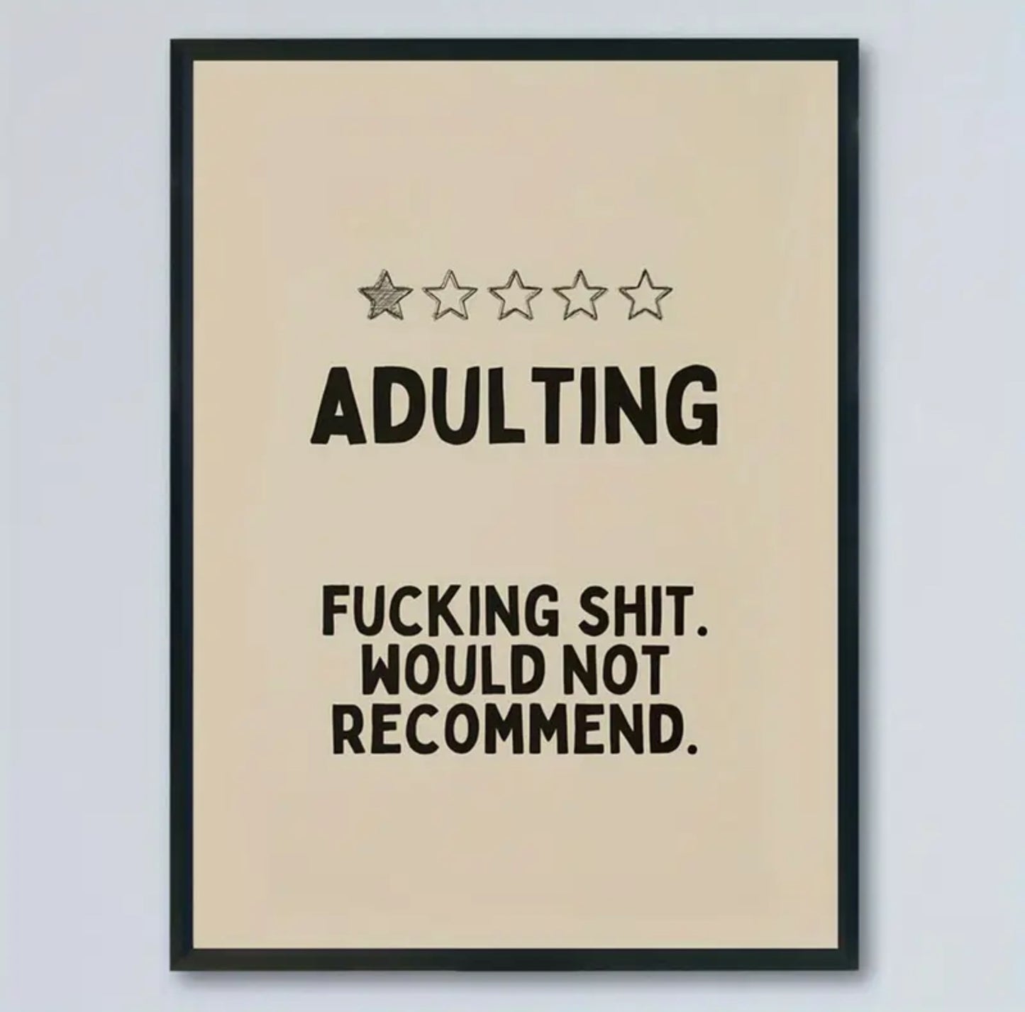 “Adulting Fucking shit. Would not recommend.”